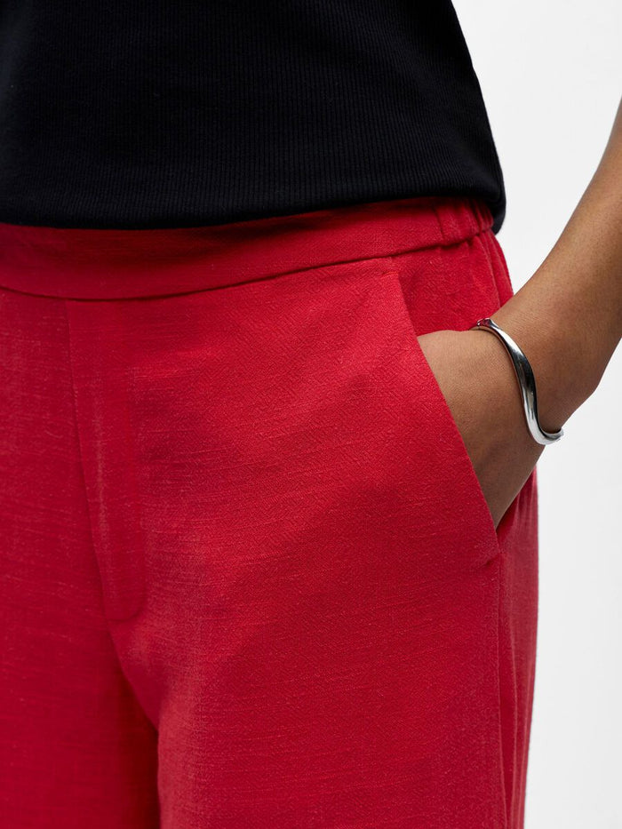 Aine Linen Trousers (Poinsettia)
