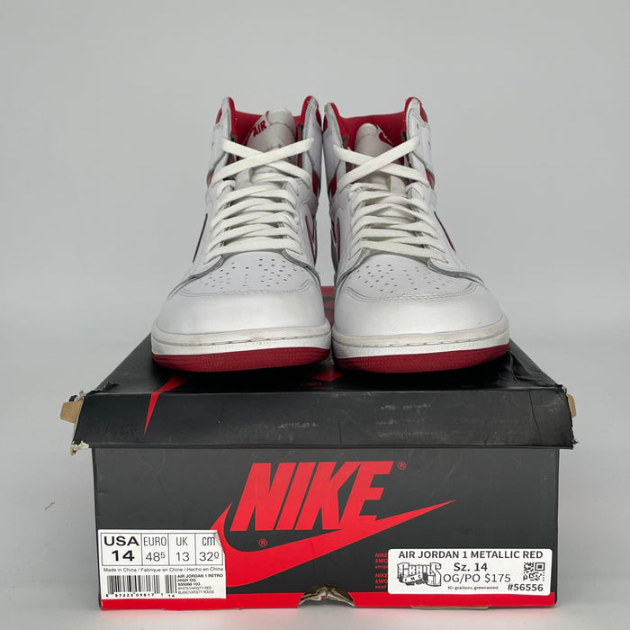 AIR JORDAN 1 METALLIC RED 555088-103 SIZE 14/15.5W
