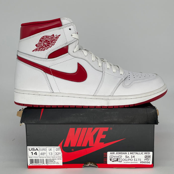 AIR JORDAN 1 METALLIC RED 555088-103 SIZE 14/15.5W