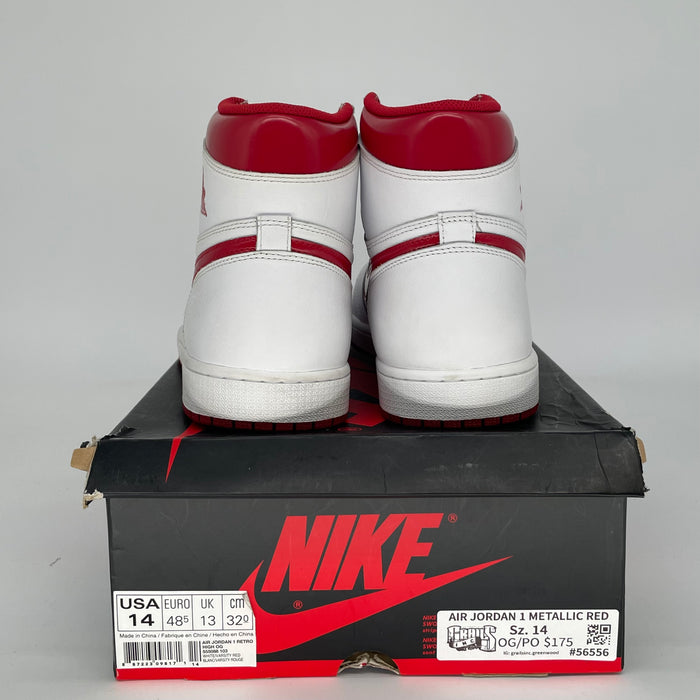 AIR JORDAN 1 METALLIC RED 555088-103 SIZE 14/15.5W