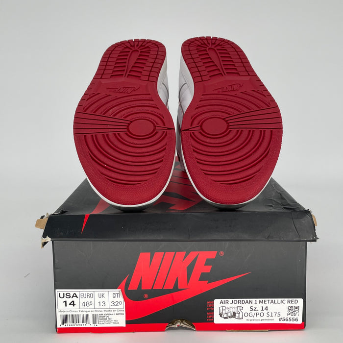 AIR JORDAN 1 METALLIC RED 555088-103 SIZE 14/15.5W