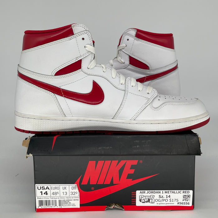 AIR JORDAN 1 METALLIC RED 555088-103 SIZE 14/15.5W
