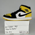 AIR JORDAN 1 MID YELLOW TOE BLACK SIZE 10.5/12W 852542-071