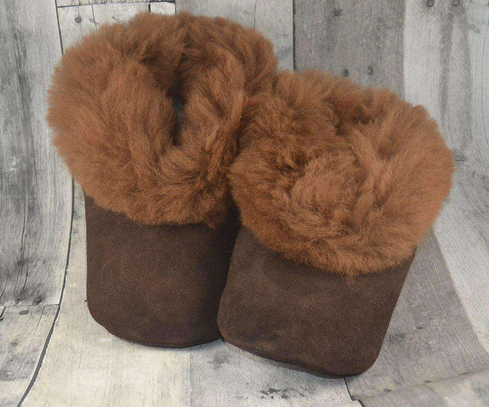 Alpaca Leather Bootie Slippers with Fur Lining-Apparel-Alpaca Direct-Alpaca Direct