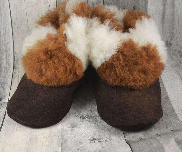 Alpaca Leather Bootie Slippers with Fur Lining-Apparel-Alpaca Direct-Small-Multi-Alpaca Direct