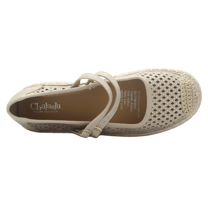 Alpargata de mujer Beige Casual Chalada Tap-50 Zapatos Planos Comfort Chalada