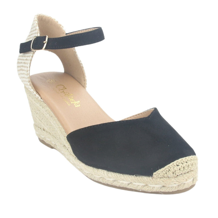 Alpargatas Chalada Mujer Penny-2 Negro Plataforma Tacones Altos Chalada