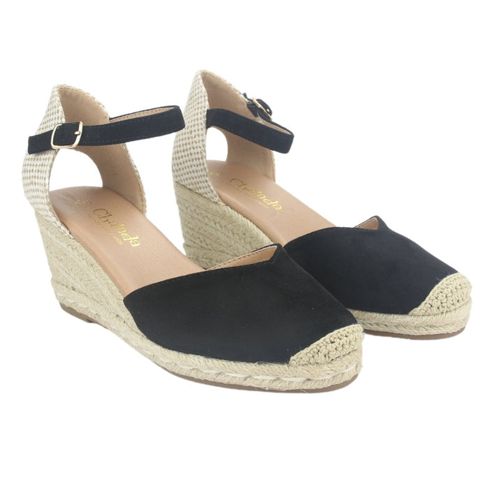 Alpargatas Chalada Mujer Penny-2 Negro Plataforma Tacones Altos Chalada