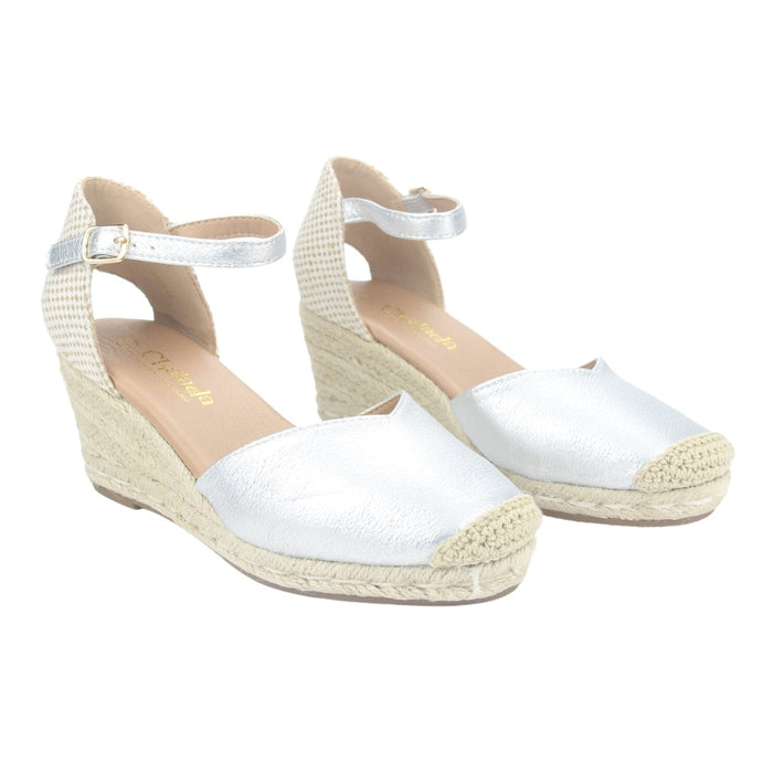Alpargatas Chalada Mujer Penny-2 Plateado Plataforma Tacones Altos Chalada