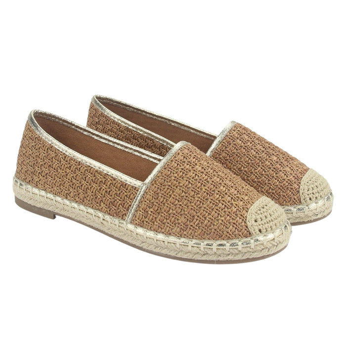 Alpargatas Chalada Mujer Poetto-1 Camel Casual Zapatos Planos Comfort Chalada