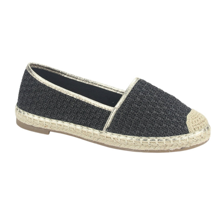 Alpargatas Chalada Mujer Poetto-1 Negro Casual Zapatos Planos Comfort Chalada