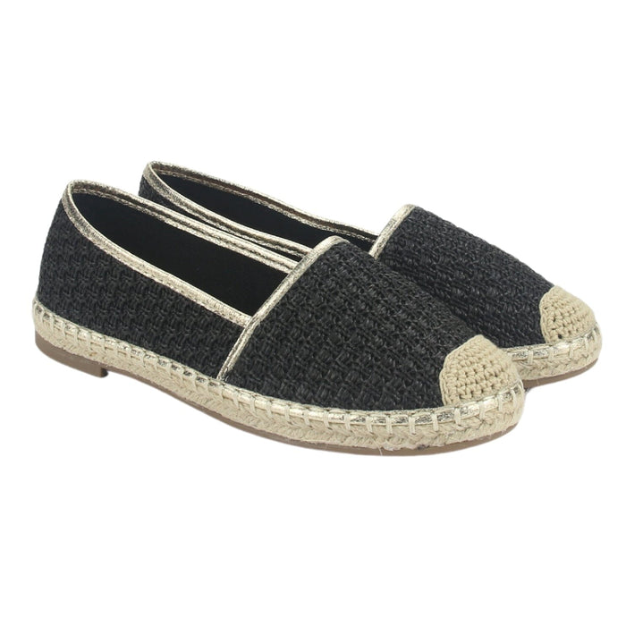 Alpargatas Chalada Mujer Poetto-1 Negro Casual Zapatos Planos Comfort Chalada