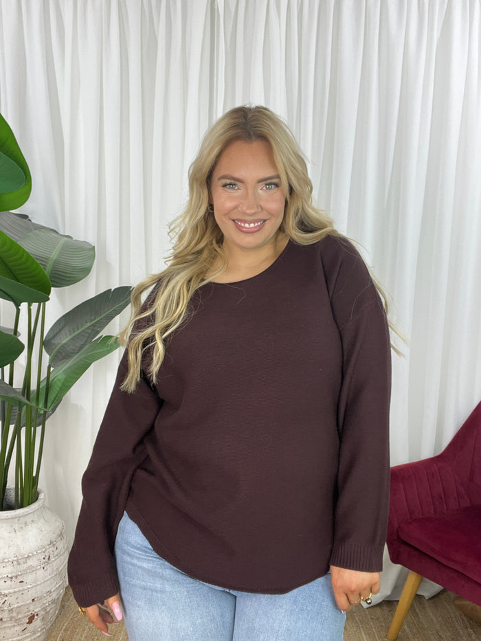 Amy Knit Jumper - Choc