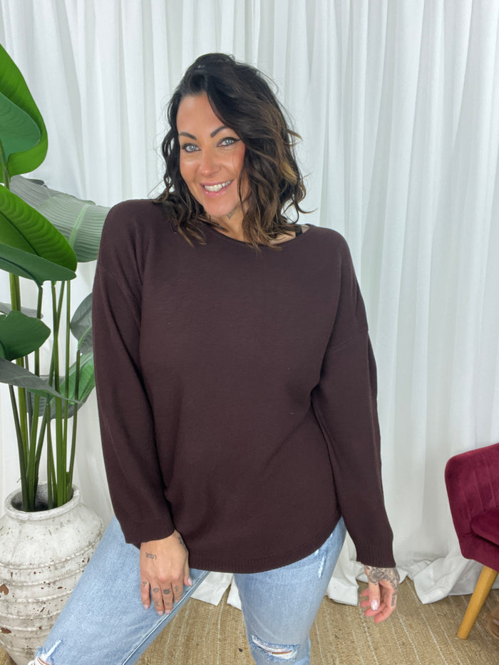 Amy Knit Jumper - Choc