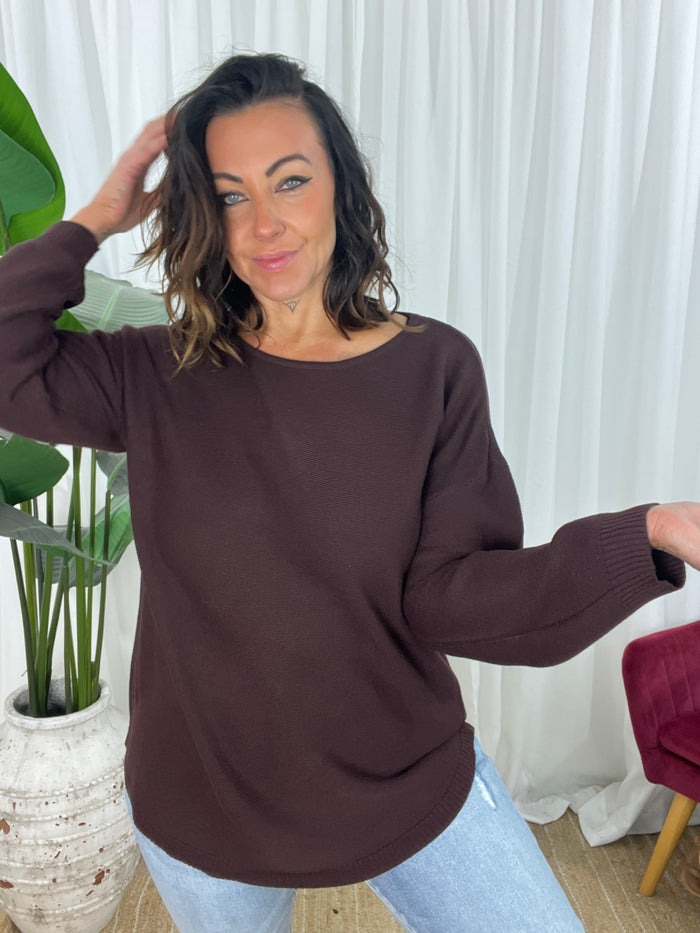 Amy Knit Jumper - Choc