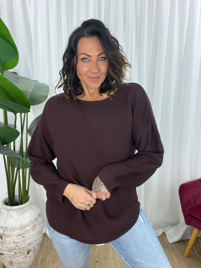 Amy Knit Jumper - Choc