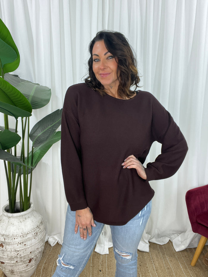 Amy Knit Jumper - Choc