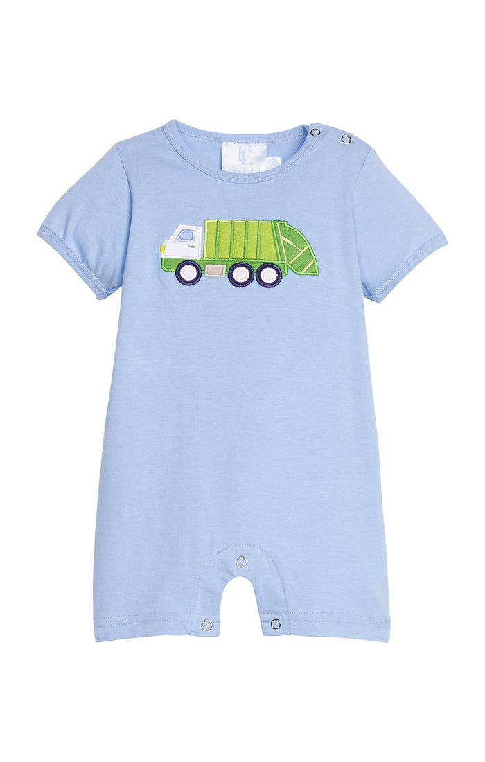 Applique Romper-Garbage Truck