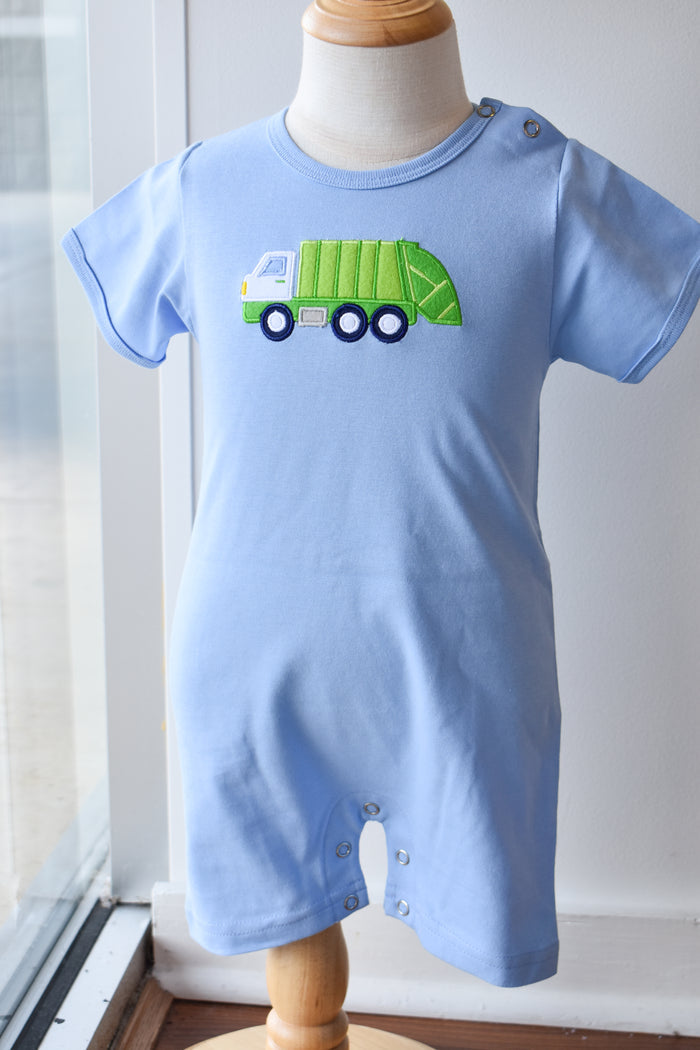 Applique Romper-Garbage Truck