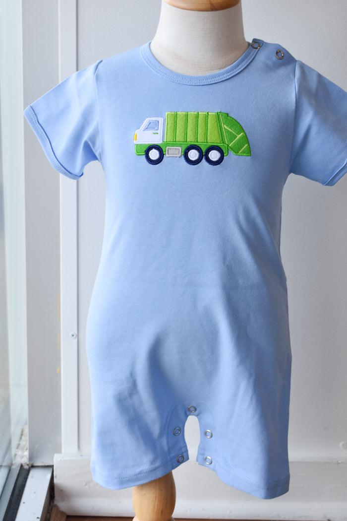 Applique Romper-Garbage Truck