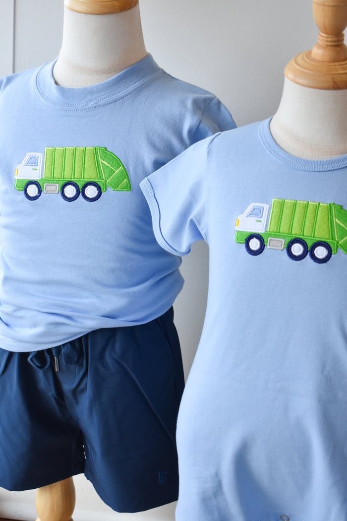 Applique Romper-Garbage Truck