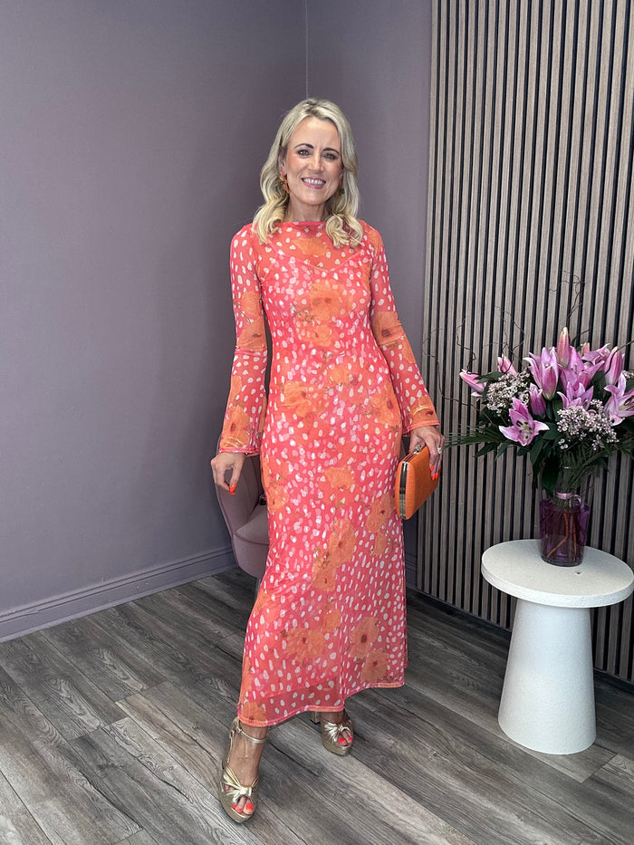 Aria Dress (Coral Poppy)