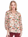 Around We Go Floral Top in Autumn Mum