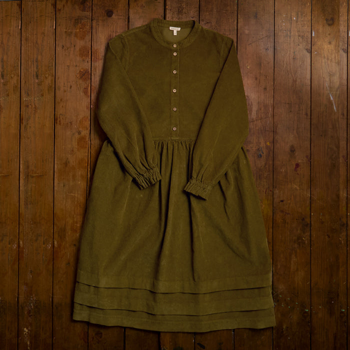 Ash Women's Dress - Cotton Corduroy - Seaweed