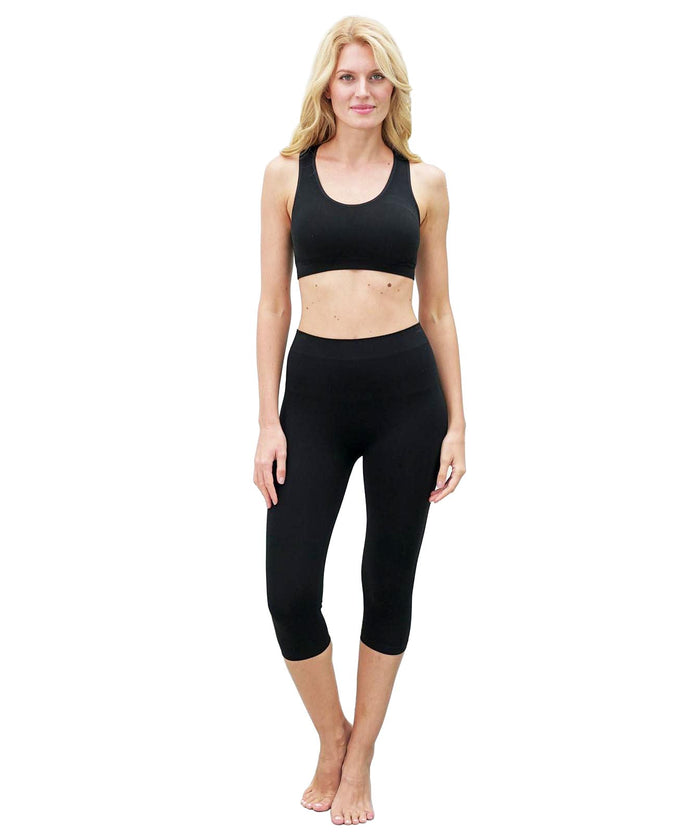 Bamboo Regular Band Capri-Apparel-Alpaca Direct-Black-Alpaca Direct