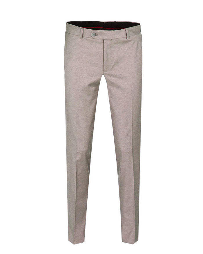 Beige Plain Suit Trouser-Makrom