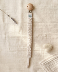 Beige Stripes Pacifier Clip