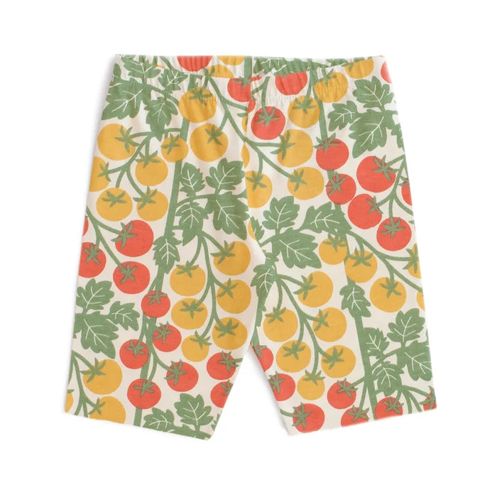 Shorts with a tomato pattern on a white background
