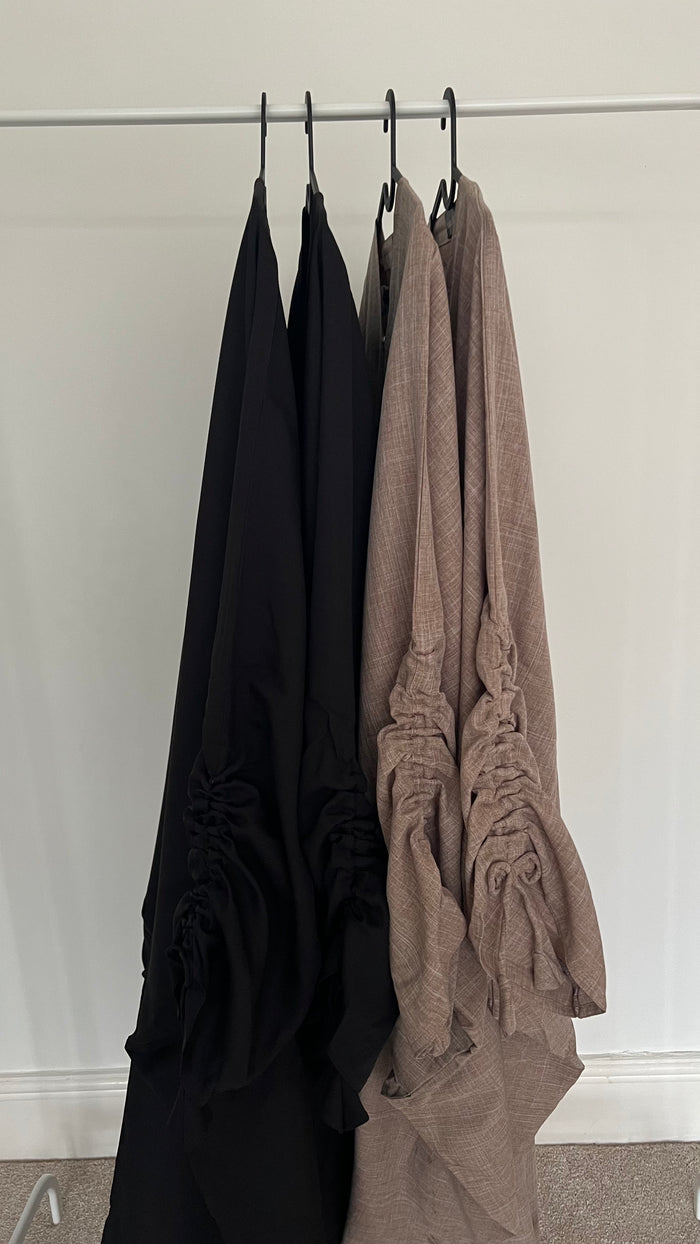 BLACK MAYA Cloak Abaya | OPEN | Free hijab and Belt |