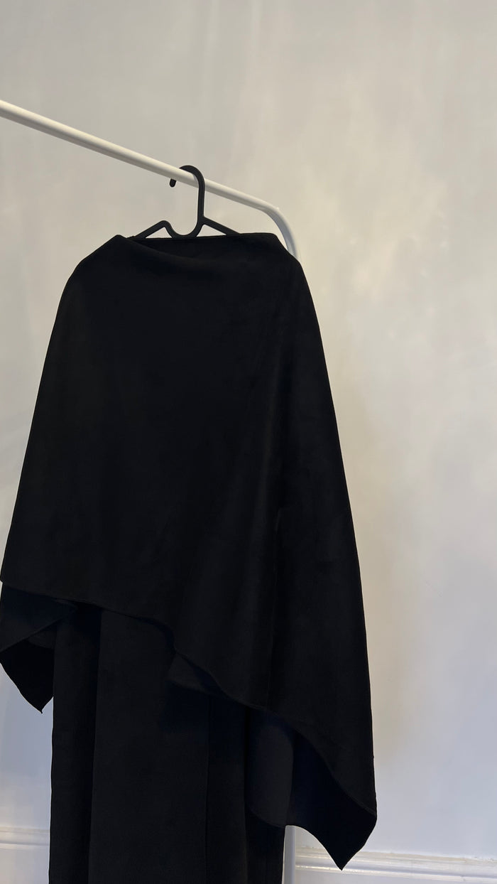 BLACK MERA CAPE COAT SET