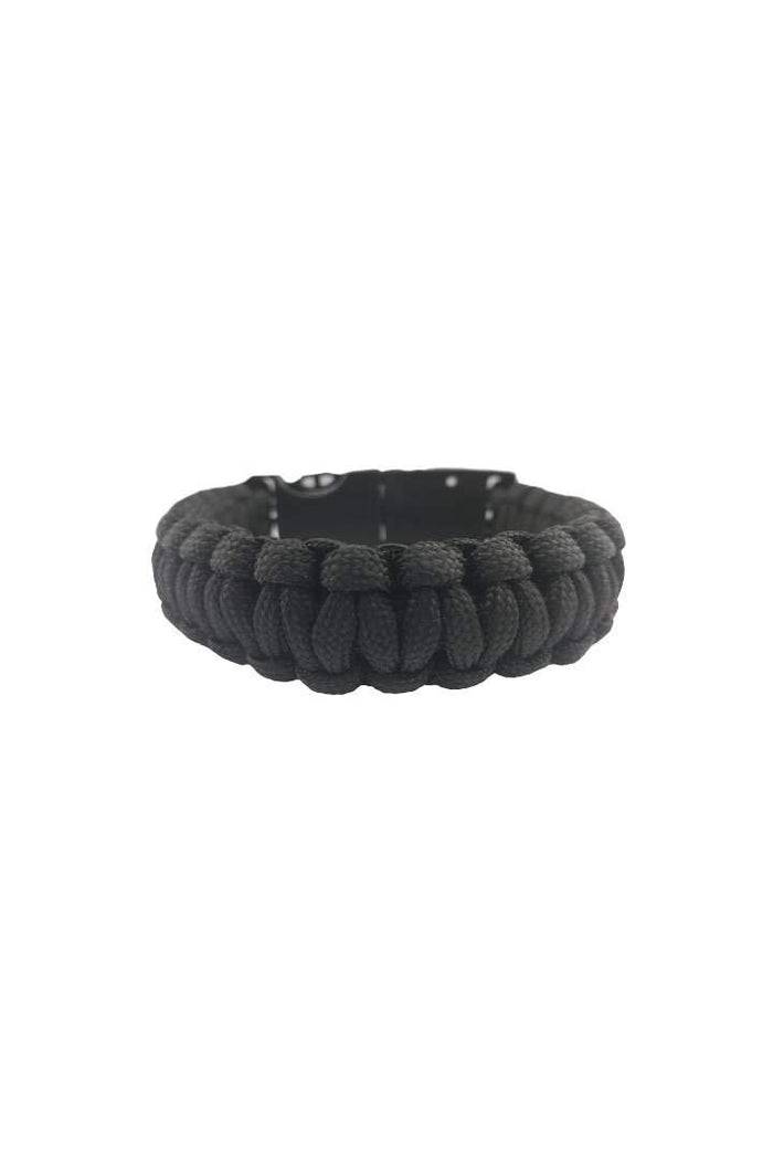 Black Paracord Wristband: Chrome Metal Skull Charm
Paracord- Over 10 ft