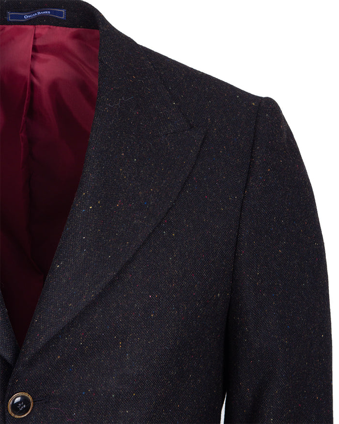 Black Plain Design Men's Overcoat-Makrom