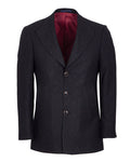 Black Plain Design Men's Overcoat-Makrom