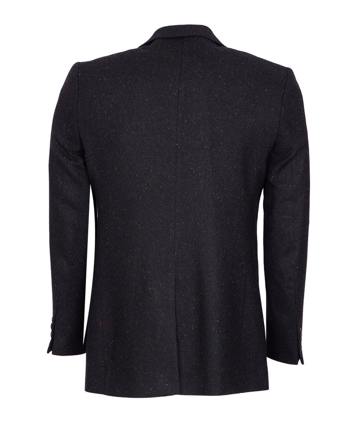 Black Plain Design Men's Overcoat-Makrom
