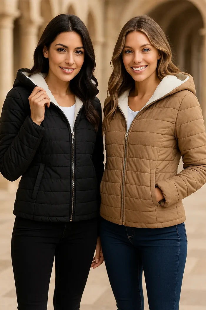 Black Women’s Padded Coat – Lightweight, Warm, Short