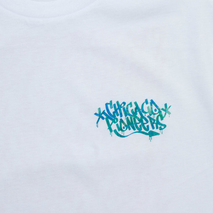 Blue Chicago Pioneers Back Print - Tshirt - White