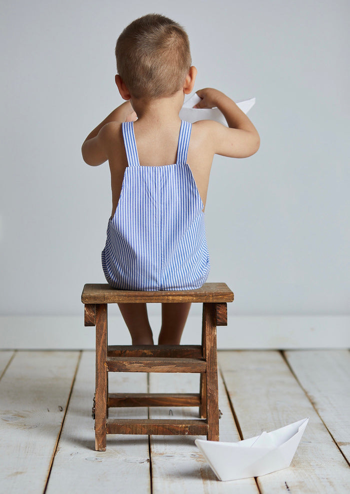 Blue Stripes Romper