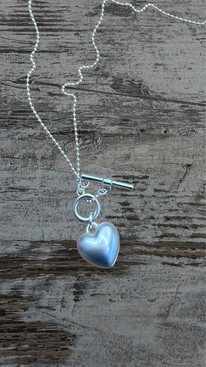 Bold Heart Necklace - Silver