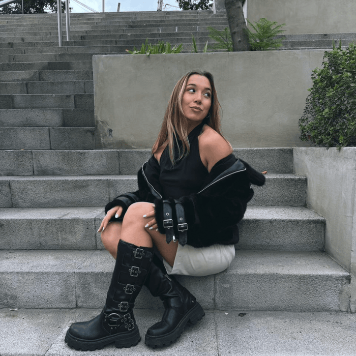 Bota Chalada Mujer Triva-1 Negro Casual Botas Plataforma Chalada