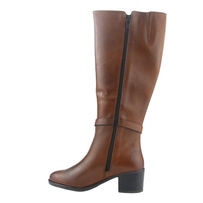 Bota de Cuero Chalada Mujer Palena-1 Café Casual Botas Taco Chalada
