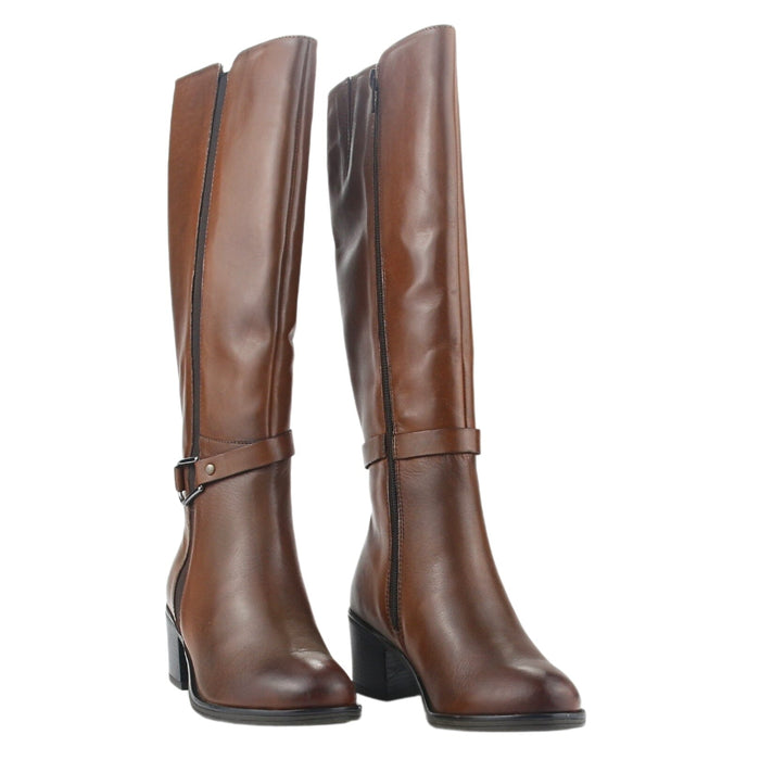 Bota de Cuero Chalada Mujer Palena-1 Café Casual Botas Taco Chalada