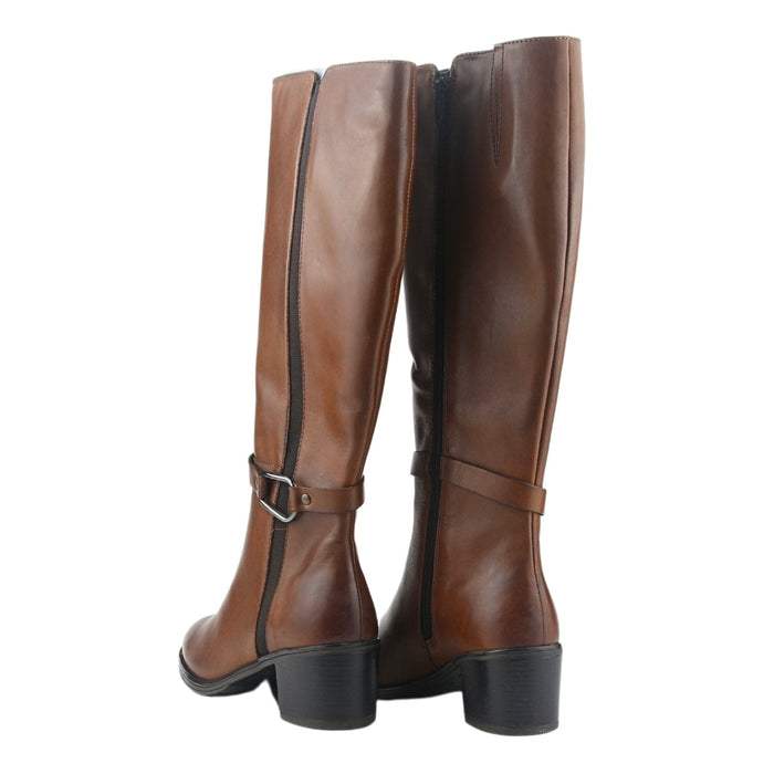 Bota de Cuero Chalada Mujer Palena-1 Café Casual Botas Taco Chalada