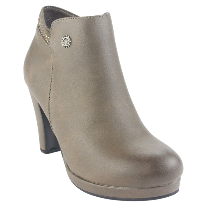 Botin Chalada Mujer Bambina-21 Taupe Casual Botines Taco Chalada