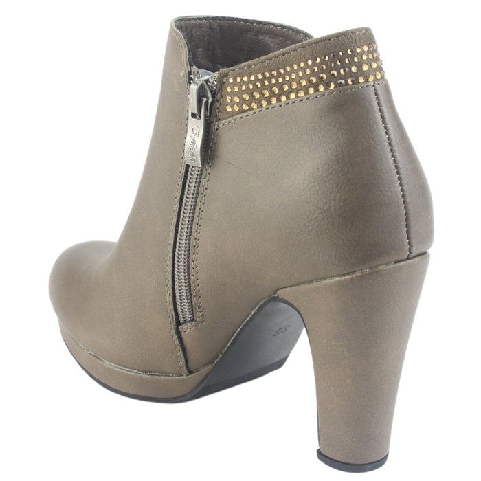 Botin Chalada Mujer Bambina-21 Taupe Casual Botines Taco Chalada