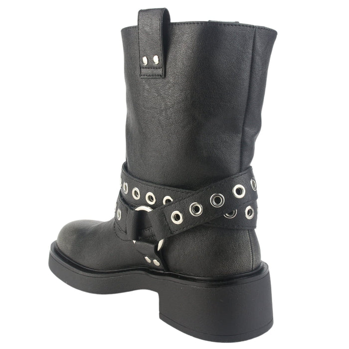 Botin Chalada Mujer Biker-5 Negro Casual Botines Plataforma Chalada