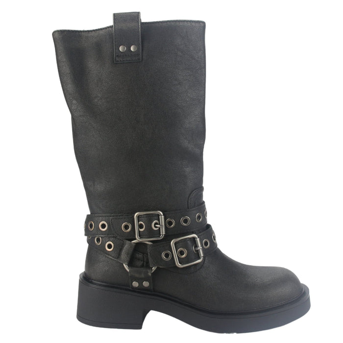 Botin Chalada Mujer Biker-6 Negro Casual Botines Taco Chalada